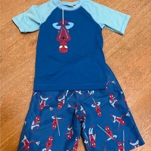 Hanna Andersson size 130 (8) Spiderman Kids Swim Rashguard Set